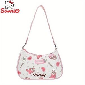 Stylish Hello Kitty Shoulder Bag - Durable Oxford Fabric, Spacious Polyester Lin